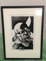 Full front view of the framed print showing the zombie artwork and title.