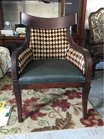 Front view of chair showing overall design