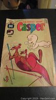 Casper comic book showing Casper flying with a pink kangaroo on the cover