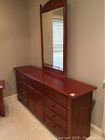 Full view of dresser with mirror