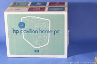 Original HP Pavilion Home PC packaging box with product illustration and branding.