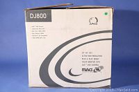 Box for MAG DJ800 17 inch CRT monitor with model info and features.