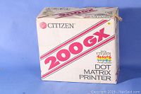 Original box of Citizen 200GX dot matrix printer showing branding and model number.
