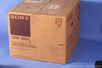 Original cardboard shipping box labeled Sony CPD-1302 A front