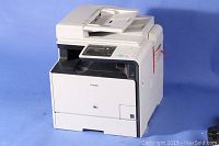 Front view of printer, power off, lid closed