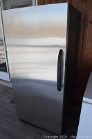 Front view of stainless steel door and handle