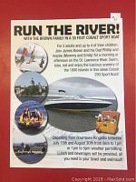 Printed promotional flyer showing trip and picnic details on white background