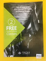 Front of voucher showing '2 FREE Group Training Classes' with fitness people in background