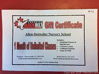 Gift certificate for martial arts classes at Canadian Black Belt Centre with detailed offer and contact info.