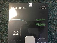 Front of sealed Ecobee4 Smart Thermostat Pro retail box
