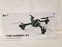 Front view of the Hubsan X4 drone retail box featuring the drone image and branding.