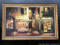Front view of entire framed serigraph showing composition and frame design