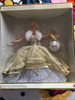 Front view of Celebration Barbie Special 2000 Edition in box, showing full doll and box details.
