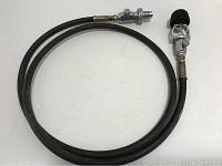 Full view of dive regulator hose showing length and connectors