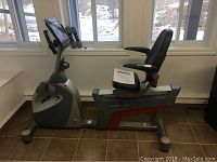 Overall view of the recumbent bike in room