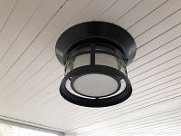 Underside view showing cage design and frosted diffuser