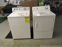 Front view of both washer and dryer side by side