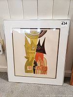 Framed lithograph artwork titled Retrospection by R.H. Parks with visible tag 434