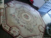 Full view of the octagon area rug showing overall pattern and size
