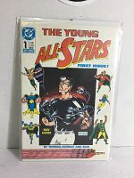 Front cover of The Young All-Stars first issue comic showcasing colorful artwork and title.