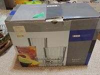 Carton box of MODA Samara 24-piece glass set showing product image and branding