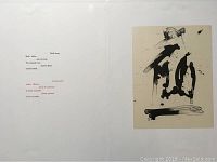 Double spread showing lithograph on right and poem on left printed on handmade Japanese Ganpi paper.