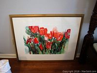 Full front view of the framed 'Sun Bounty' painting by Joanne Currah