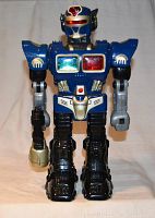 Front view of large battery operated Happy Kid robot toy showing detailed head, chest screens, arms and legs.