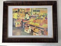 Frontal view of the framed watercolor painting showing the entire artwork and frame.
