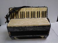 Front view of the Hohner Verdi 3b accordion showing the keyboard and bass buttons.