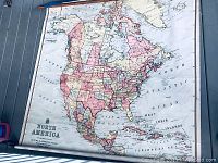 Full view of the map showing North America with states and provinces marked and colored.
