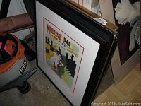 Moulin Rouge Ball framed print in black frame