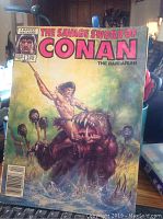 Cover of The Savage Sword of Conan The Barbarian issue #135 showing Conan battling a monstrous creature in a fantasy setting.
