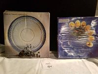 Two boxed items: the Crystal Collection diamond pattern 11 inch platter and Presentation Devil Egg Dish set.