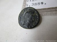 Ancient Roman coin obverse showing veiled head of Constantine