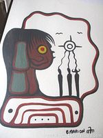 Full front view of acrylic painting mounted on board