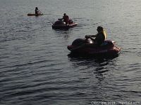 Three units in water being ridden
