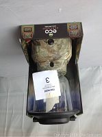 Top view of Eco Survivor LED Lantern in box, showing brand and label details.