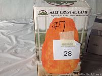 Box of a Himalayan Glow Salt Crystal Lamp showing product branding and labeling.