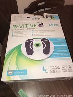 Front of the Revitive Circulation Booster Medic box showing product image, brand, and benefits.