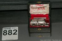 Vintage Torrey safety razor set in original box with tissue paper and instruction sheet inside.