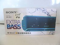 Front of the boxed Sony SRS-XB21 Extra Bass Bluetooth Speaker showing branding and product image