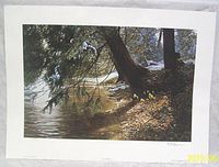 Full view of the signed limited edition print showing the natural spring scene with river and trees.