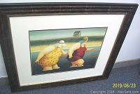 Framed view of the print showing the full artwork and frame including the slight finish damage at the bottom left corner.