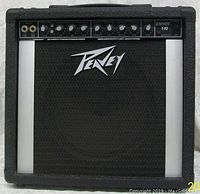 Front view of Peavey Envoy 110 amplifier showing control panel, speaker grille and logo.