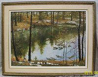 Full view of the framed 'Autumn Hush' print showing the artwork and frame.