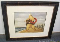 Front view of framed surrealist art print by Lowell Herrero showing full artwork and frame.