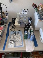 Full view of serger with table-top accessories