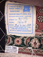 Close-up of product label showing origin, brand, and material details