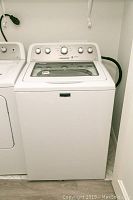 Front view showing full washer cabinet and control panel.